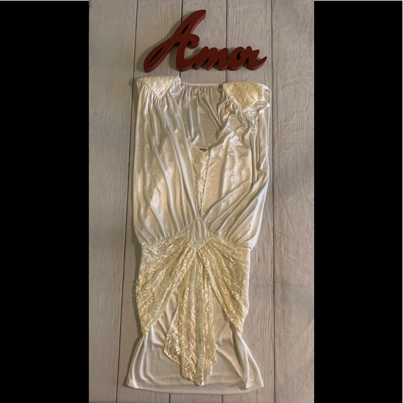 VTG 80s Judys Size 11 White Drop Waist Dress - Picture 10 of 11